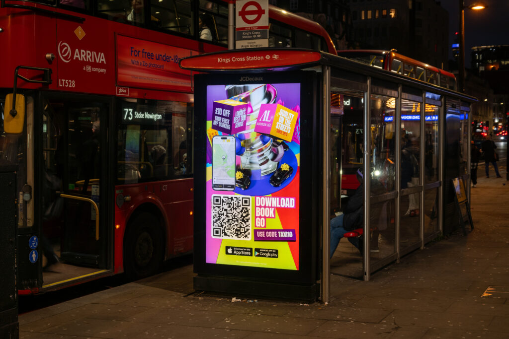 Addison Lee OOH advertising campaign using QR codes.