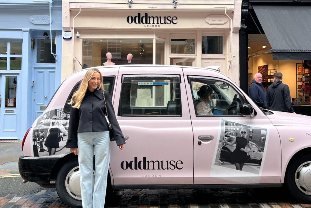 Example of a taxi advertising campaign featuring Odd Muse