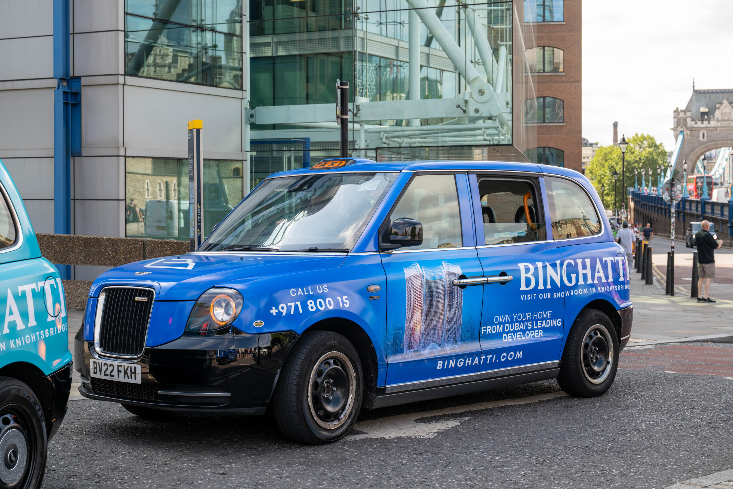 An example of a luxury taxi wrap in London.