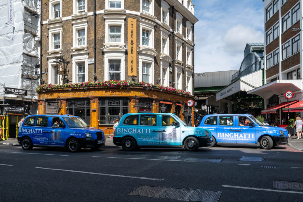 London taxi advertising fleet