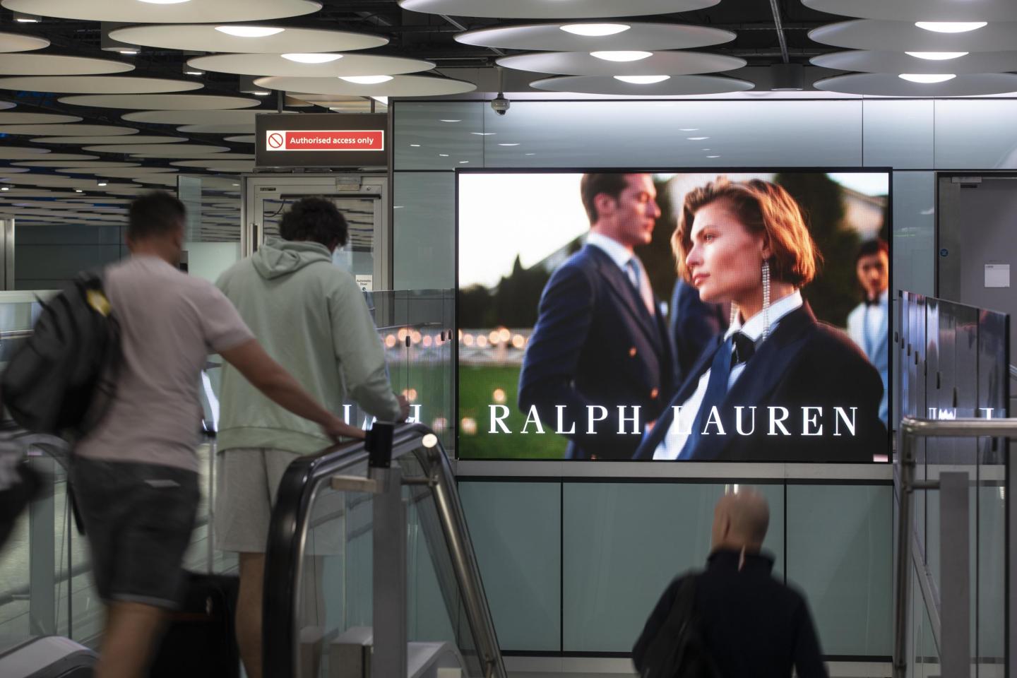 Ralph Lauren Heathrow Airport Advertising - Excite Out Of Home Large billboard advertising available at airports.