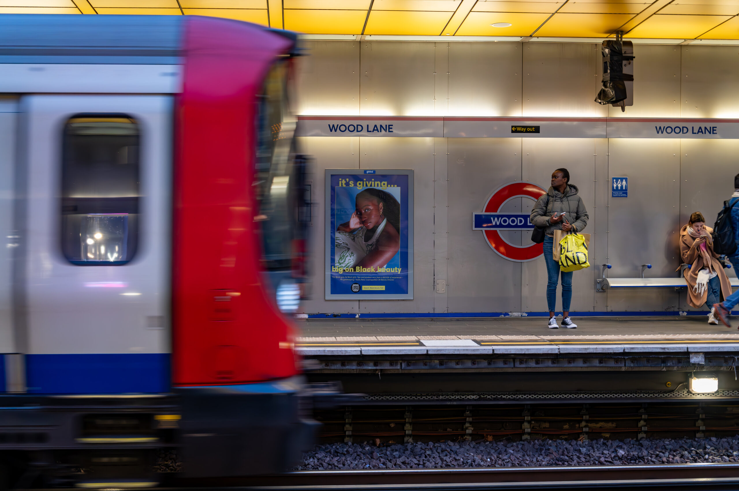An example of poster advertising at a London Underground station