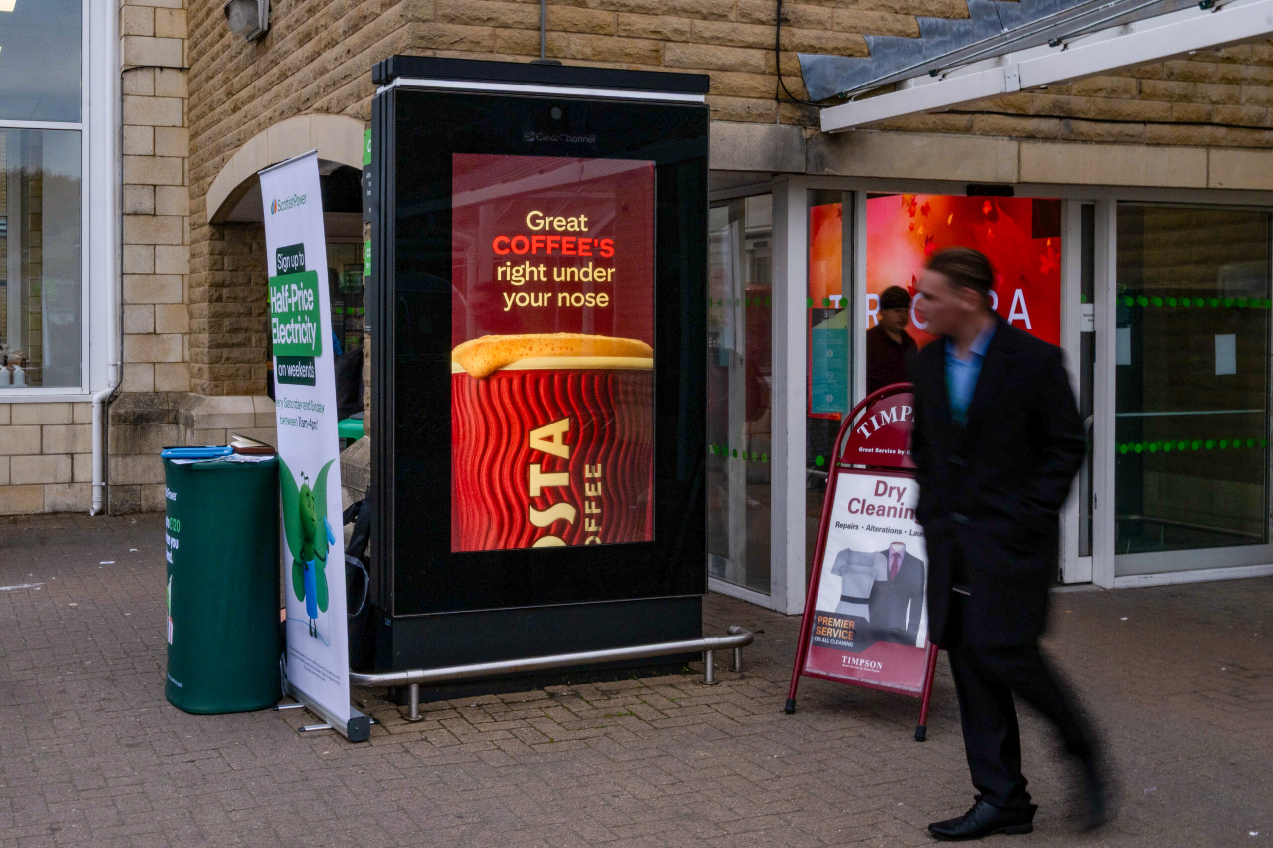 An example of advertising outside of an Asda supermarket