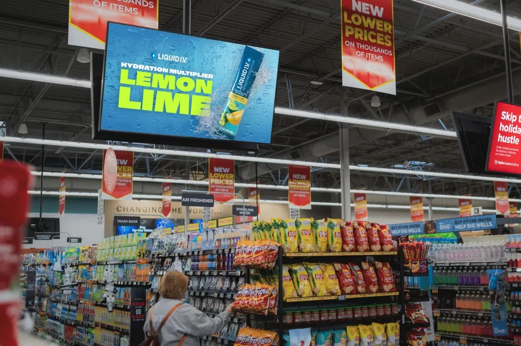 Out of home advertising reaching consumers in a US retail environment