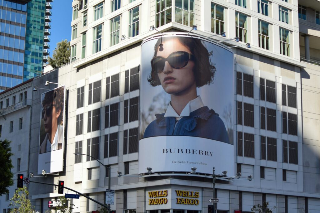 Roadside billboard advertising in Los Angeles