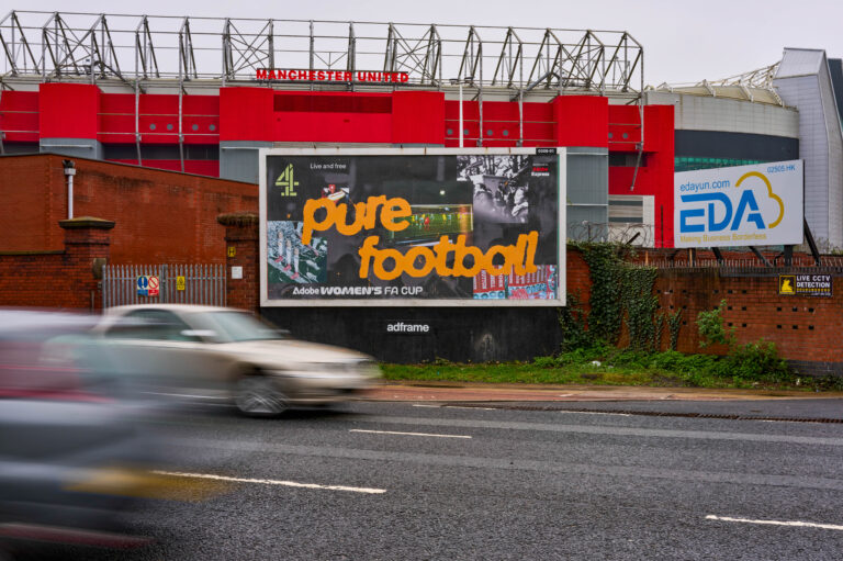 Channel 4 advertising on a billboard in Manchester