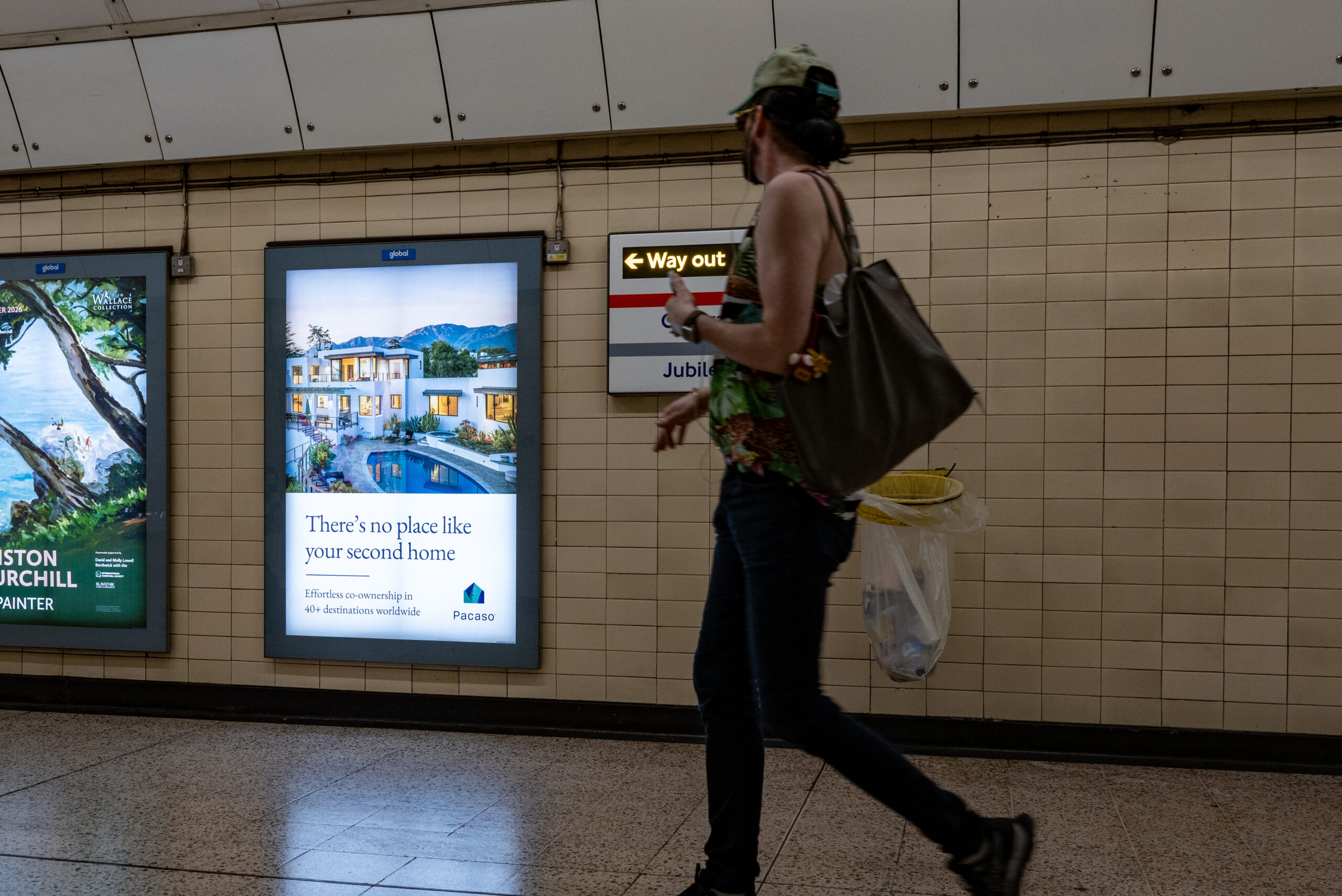Advertising poster inside a London Underground station