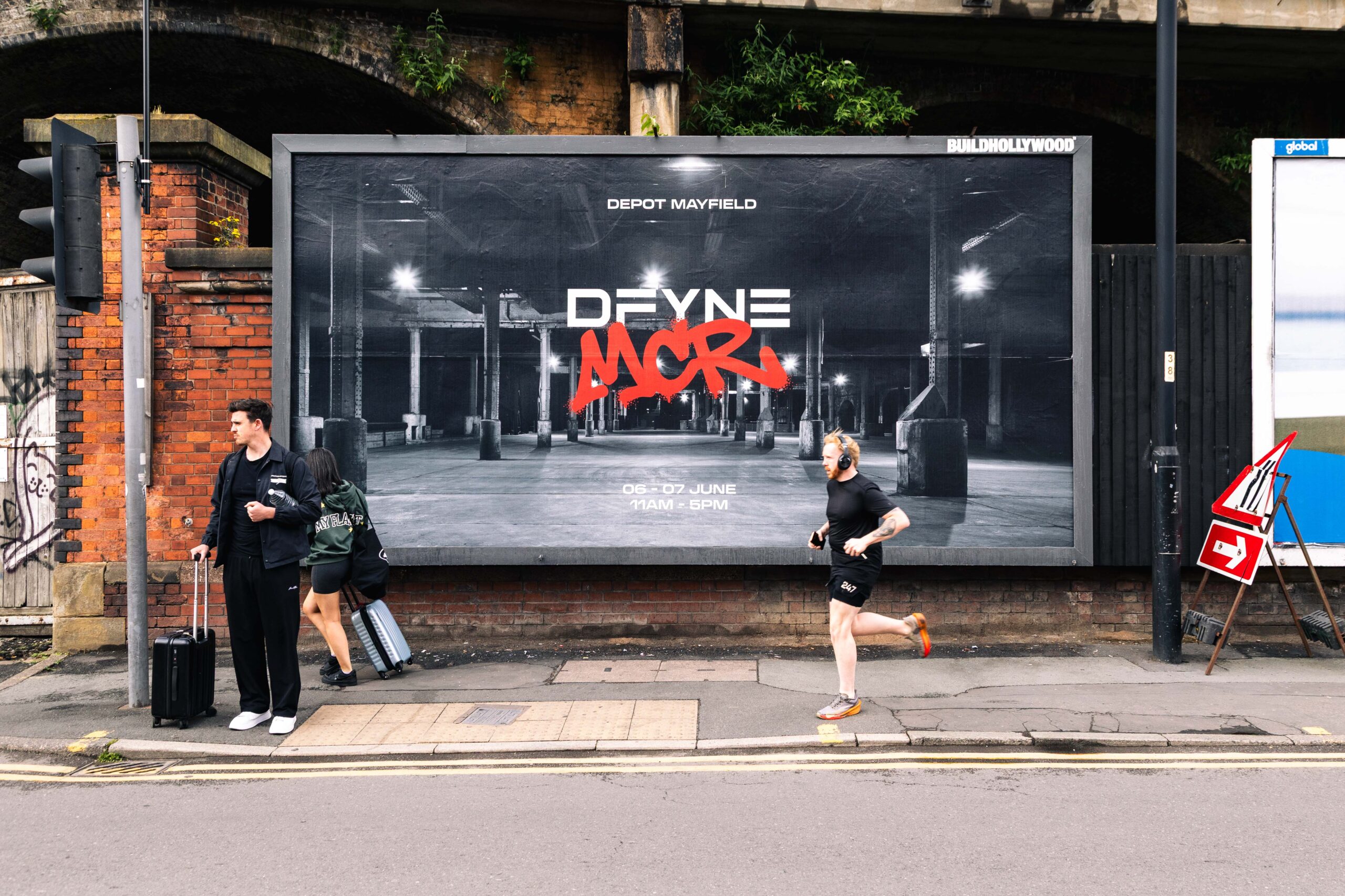Paper billboard advertising example in Manchester